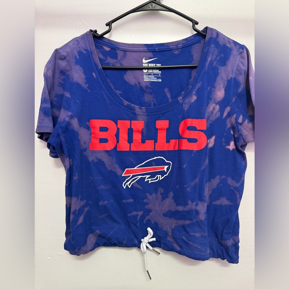 Custom Made Buffalo Bills Tie-Dye Crop Top